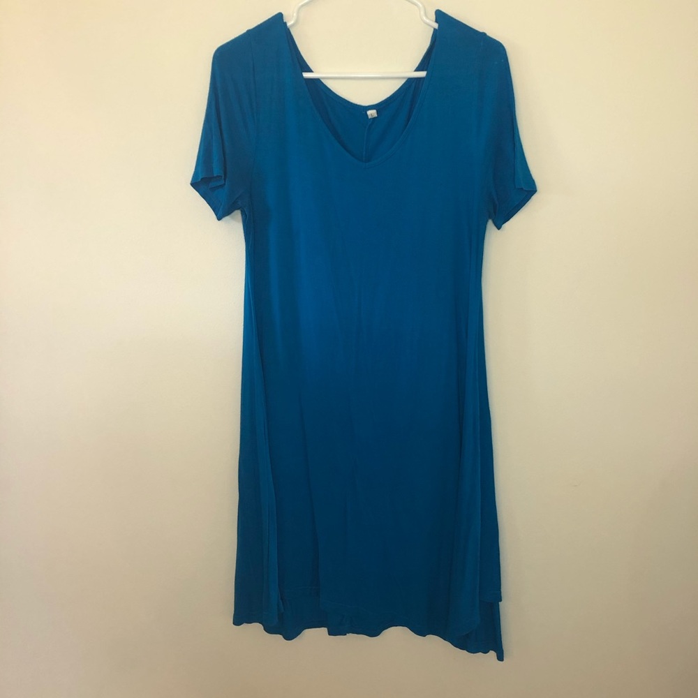 Bright Blue V-Neck Dress